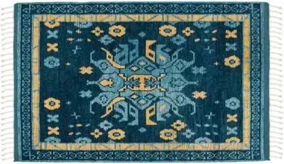 Keira Hand-Knotted Rug - Teal - Blue - Blue