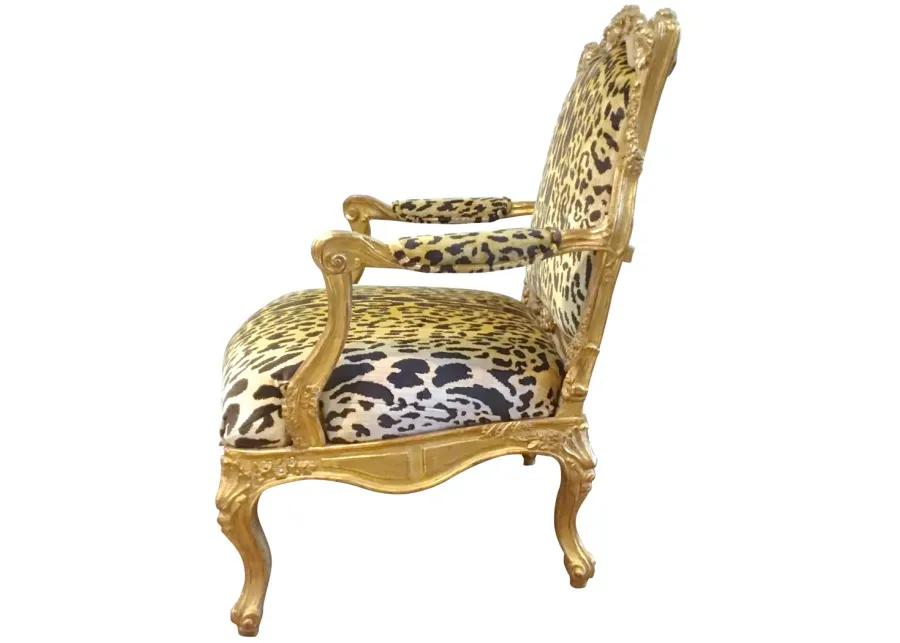 Rococo-Style Carved Giltwood Armchair - Vermilion Designs - gold