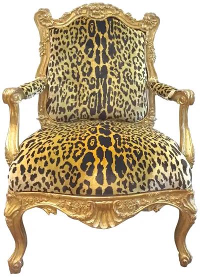 Rococo-Style Carved Giltwood Armchair - Vermilion Designs - gold