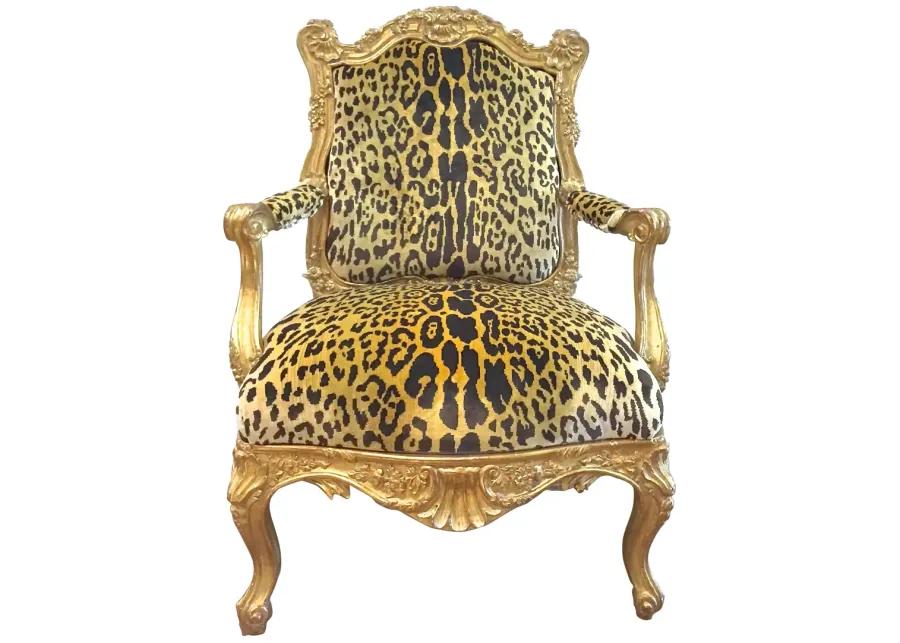 Rococo-Style Carved Giltwood Armchair - Vermilion Designs - gold