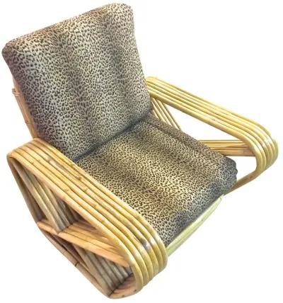 Midcentury Rattan & Leopard Club Chair - Vermilion Designs