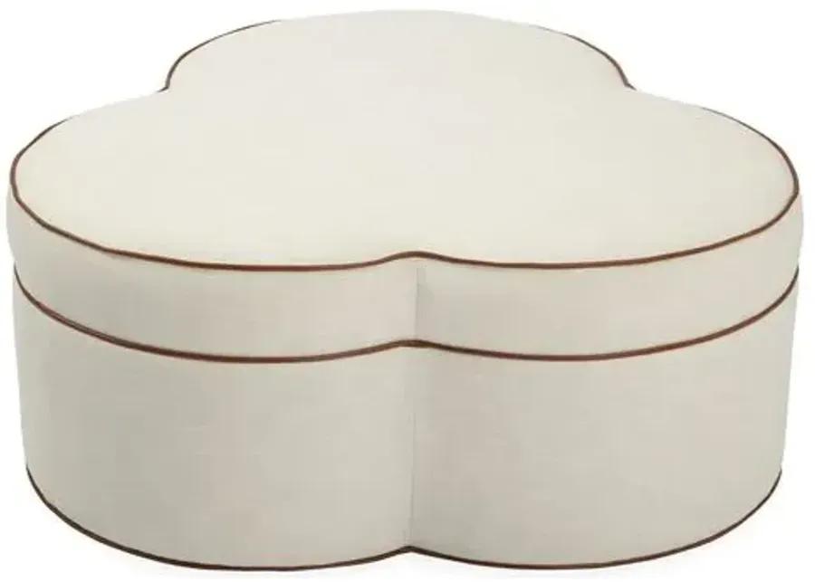 Portsmouth Upholstered Ottoman - Ivory Crypton