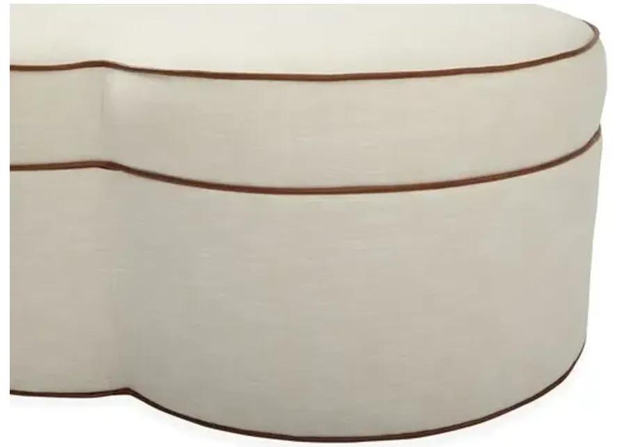 Portsmouth Upholstered Ottoman - Ivory Crypton