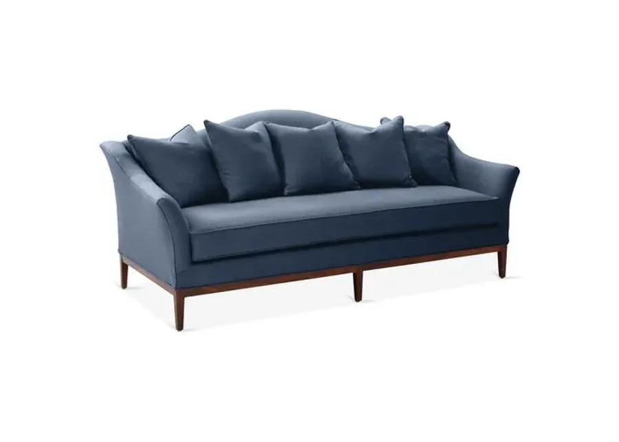 Eloise Camelback Sofa - Navy Linen