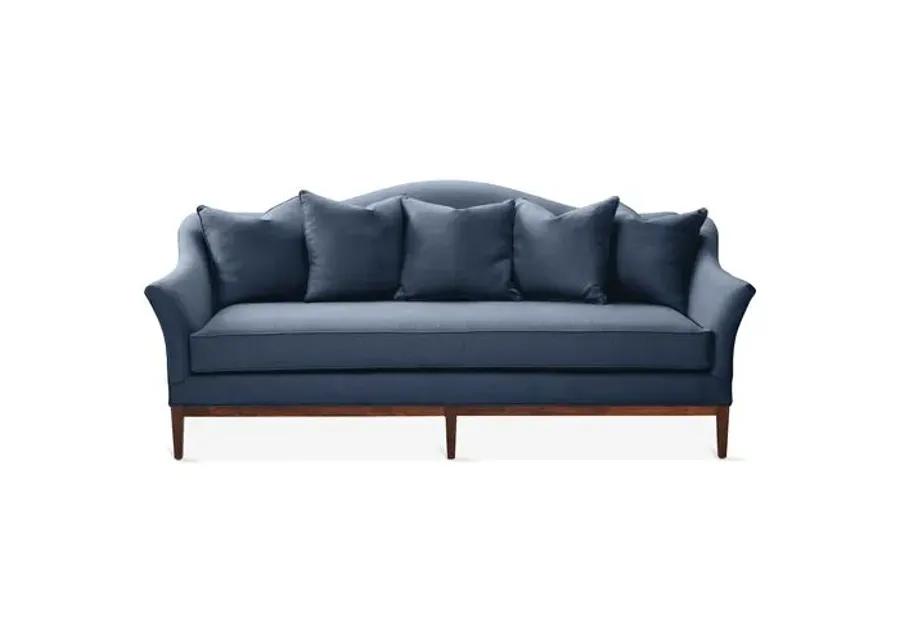 Eloise Camelback Sofa - Navy Linen