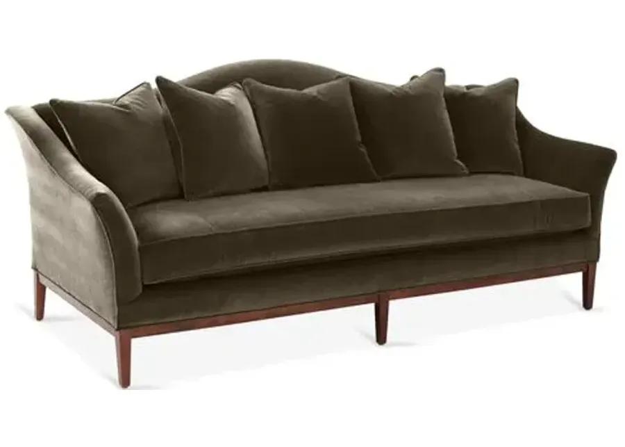 Eloise Camelback Sofa - Charcoal Velvet