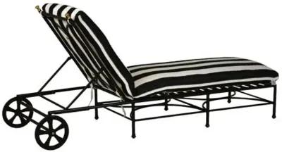 Frances Outdoor Chaise - Black/White - Comfortable, Sturdy, Stylish