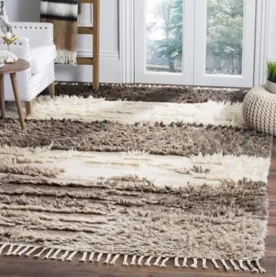 Lina Hand-Knotted Rug - Ivory/Gray - Gray