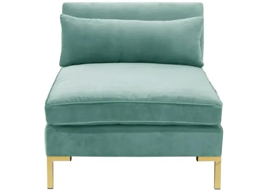 Marceau Velvet Slipper Chair - Handcrafted - Green