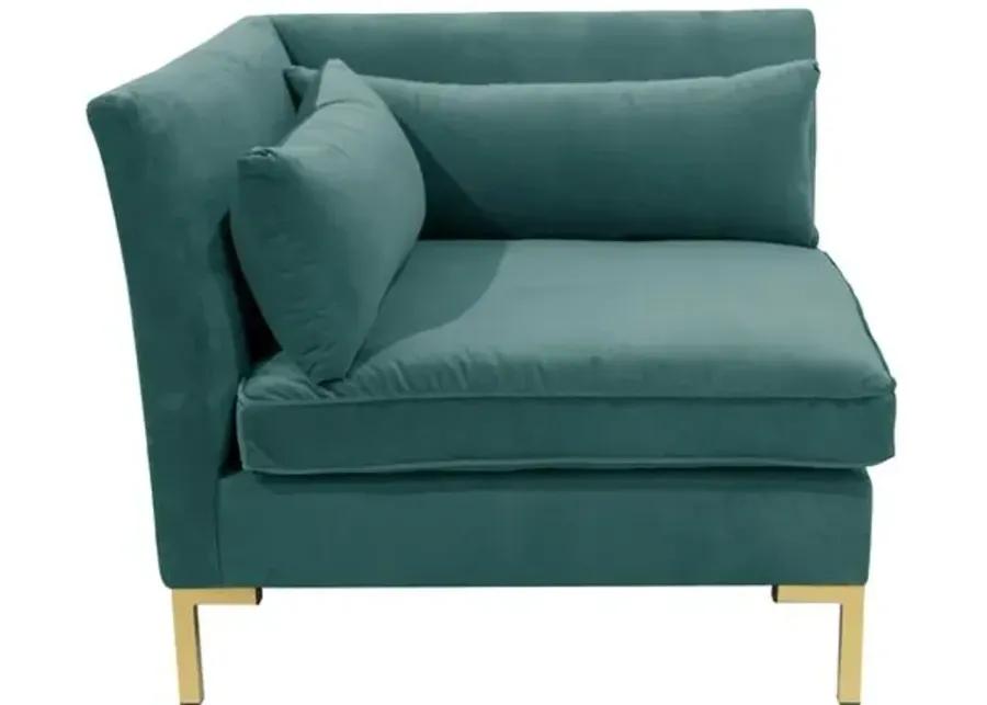 Marceau Velvet Corner Chair - Green