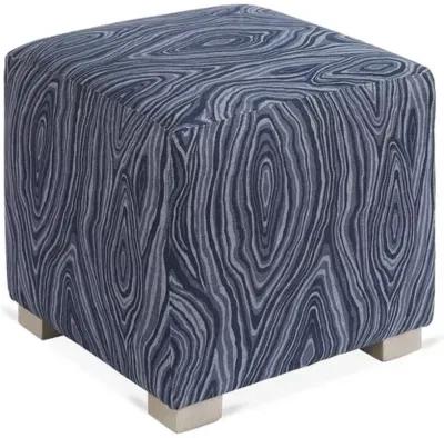 Canto Ottoman - Ink Linen - Miles Talbott - Handcrafted - Blue