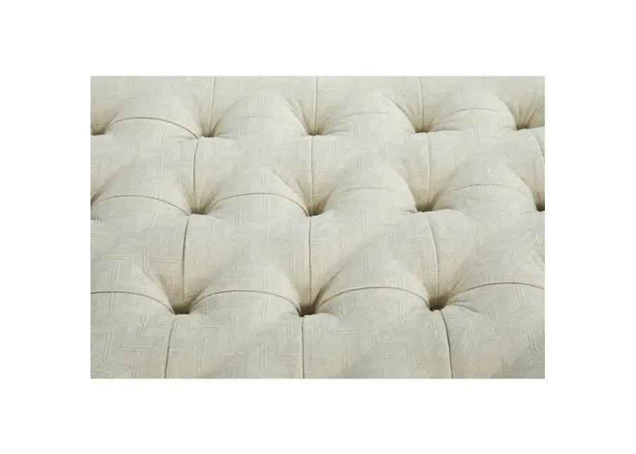 Nash Cocktail Ottoman - Parchment Crypton - Miles Talbott - Handcrafted - Ivory