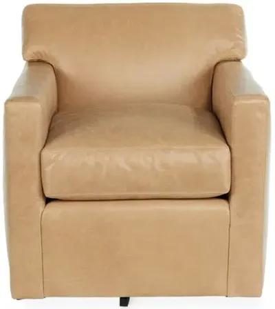 Kelton Swivel Chair - Oatmeal Leather - Joe Ruggiero - Handcrafted