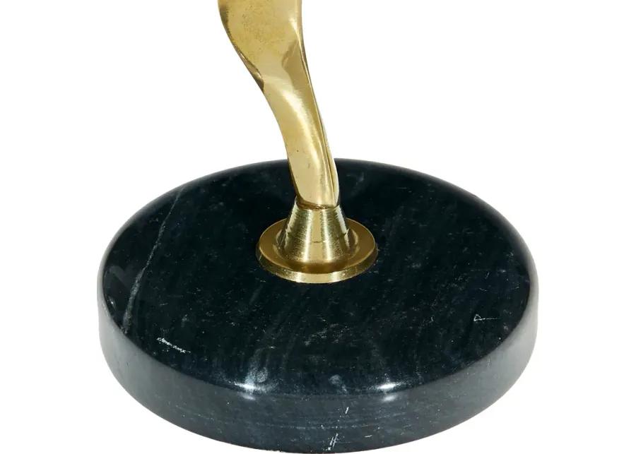 Brass & Marble Seagull Figurine - 2-b-Modern - White