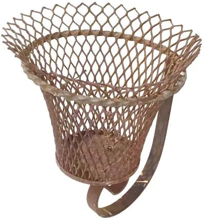 Antique French Wire Wall-Mount Cachepot - Vermilion Designs - Brown