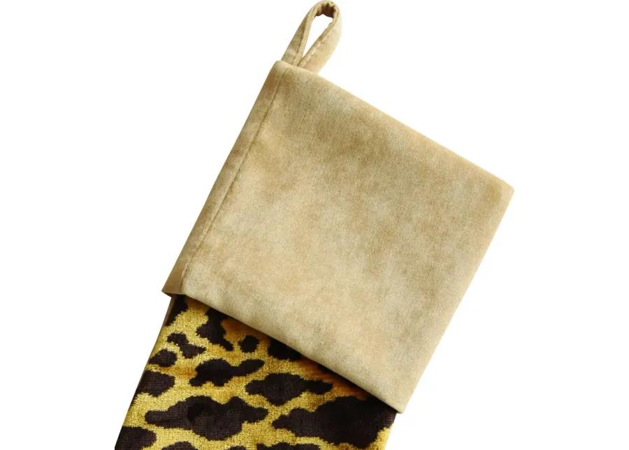 Scalamandré Leopardo Christmas Stocking - Orange