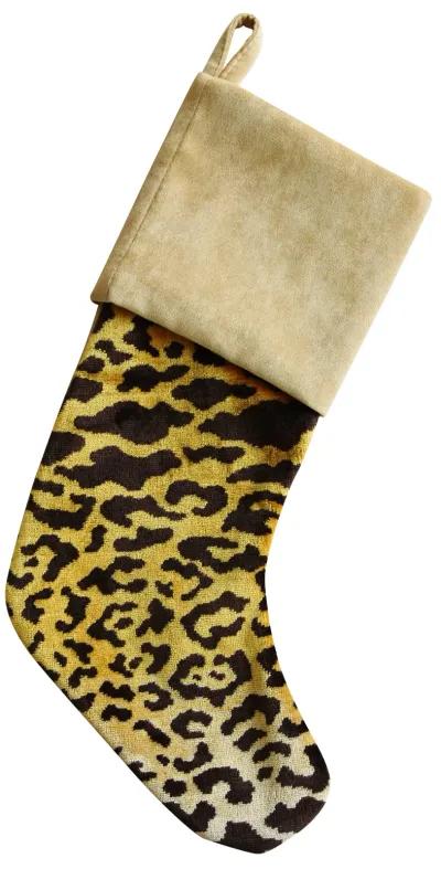 Scalamandré Leopardo Christmas Stocking - Orange