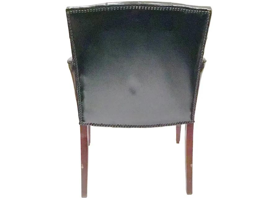 Tufted Leather Bergère - Vermilion Designs - Black