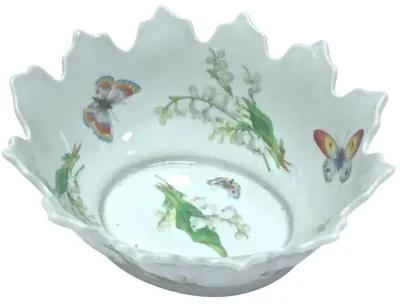 Limoges Floral & Butterfly Bowl - Vermilion Designs - Green