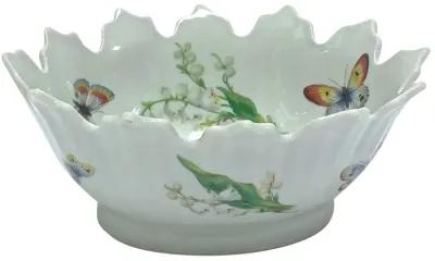 Limoges Floral & Butterfly Bowl - Vermilion Designs - Green