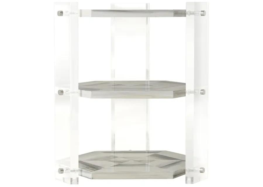 Quadrilateral Tiered Side Table - Ivory - Theodore Alexander