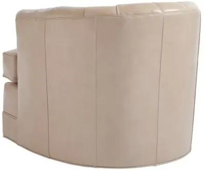 Cliffhaven Swivel Club Chair - Sand Leather - Barclay Butera