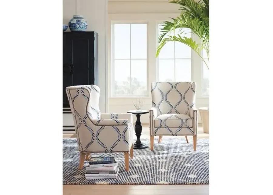 Avery Wingback Chair - Blue Linen - Barclay Butera - Comfortable, Stylish