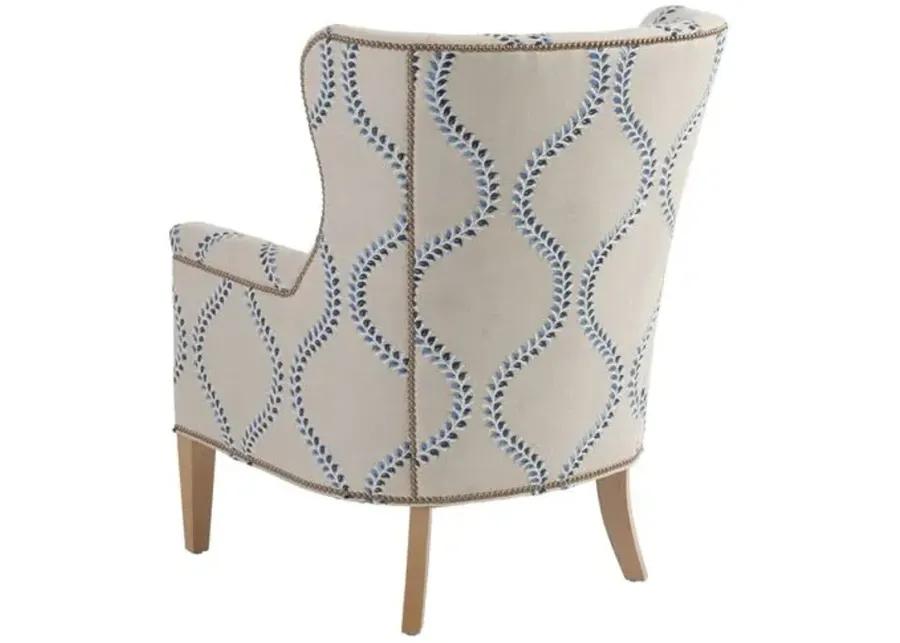 Avery Wingback Chair - Blue Linen - Barclay Butera - Comfortable, Stylish