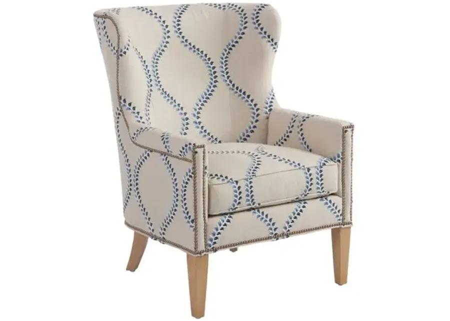 Avery Wingback Chair - Blue Linen - Barclay Butera - Comfortable, Stylish