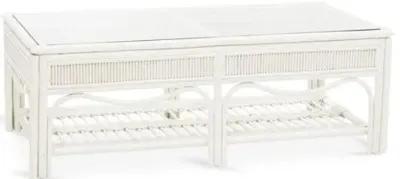 Bermuda Rattan Coffee Table - White - South Sea Rattan - Clear