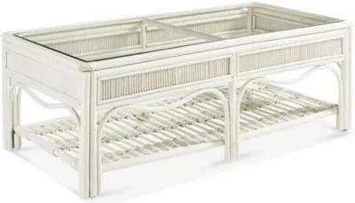 Bermuda Rattan Coffee Table - White - South Sea Rattan - Clear