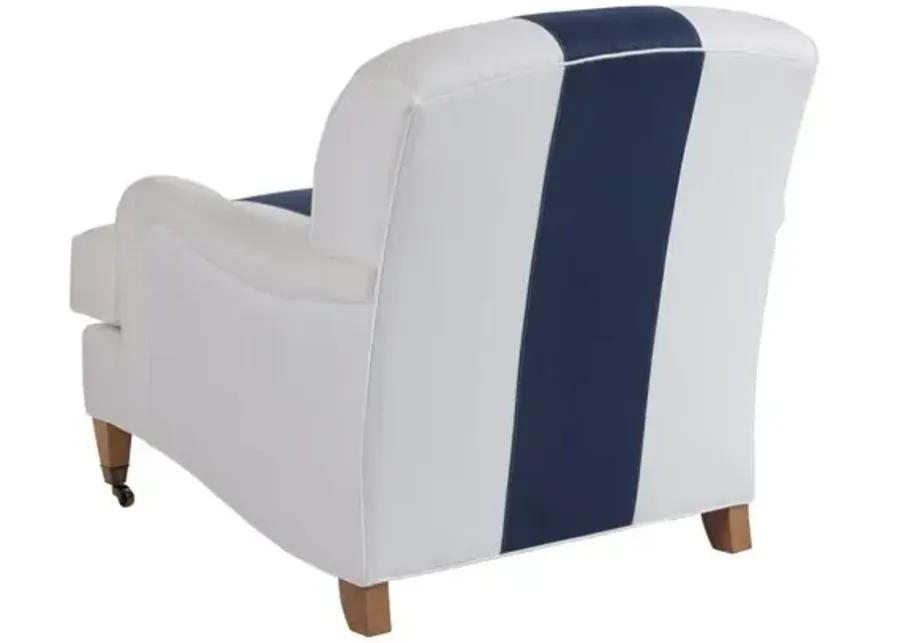 Sydney Club Chair - Navy/White Linen - Barclay Butera