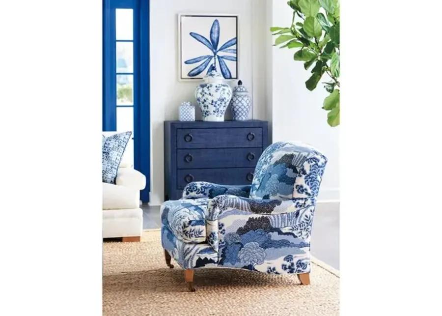 Sydney Club Chair - Blue Chinoiserie Linen - Barclay Butera