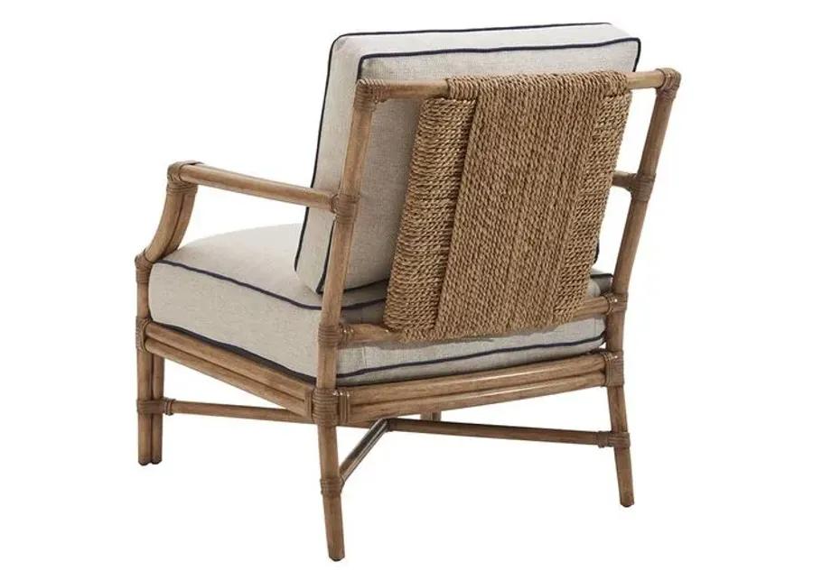 Redondo Accent Chair - Sand/Navy - Barclay Butera - Ivory, Comfortable, Durable