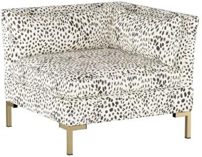 Marceau Corner Chair - Cheetah - Handcrafted - Gray