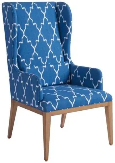 Seacliff Wingback Armchair - Blue/White - Barclay Butera