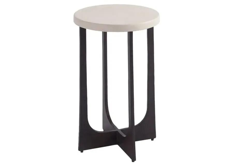 Breakwater Round Side Table - Ivory Cast Stone - Barclay Butera