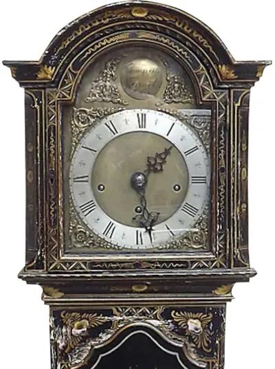 Antique Chinoiserie Grandmother Clock - Vermilion Designs - black