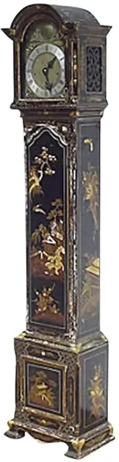 Antique Chinoiserie Grandmother Clock - Vermilion Designs - black