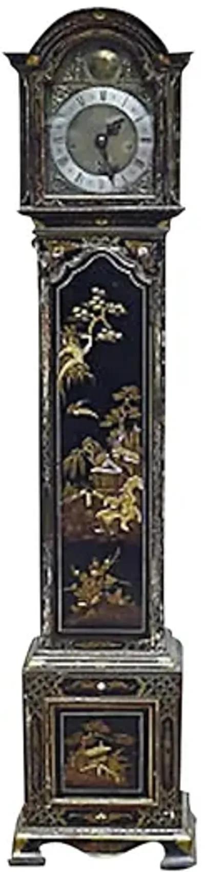 Antique Chinoiserie Grandmother Clock - Vermilion Designs - black