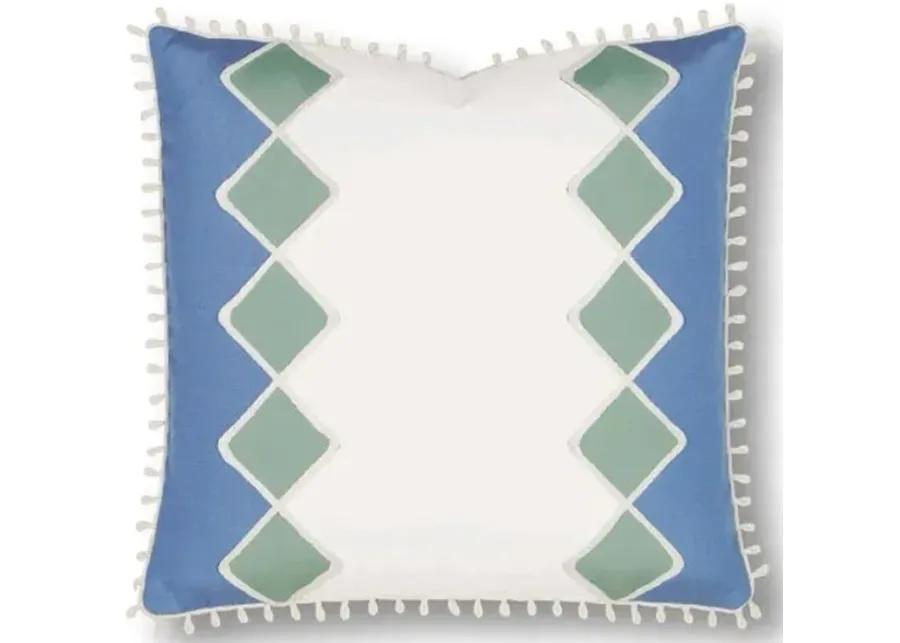 Milly 20x20 Outdoor Pillow - White/Blue