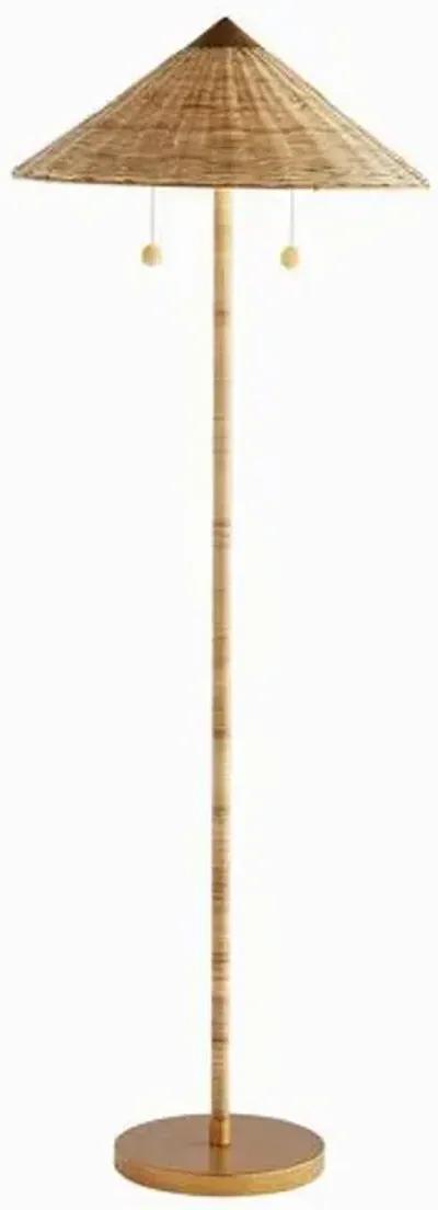 Terrace Rattan Floor Lamp - Natural