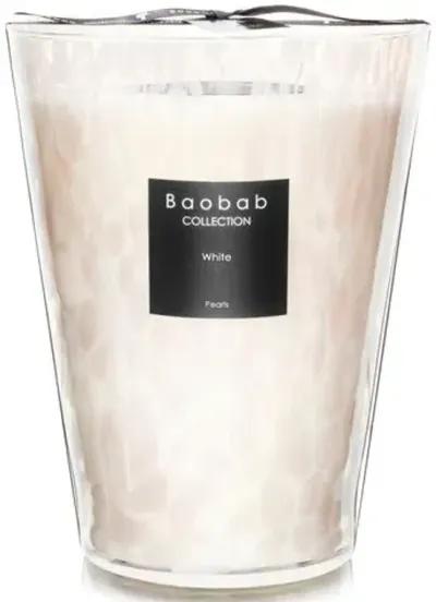 White Pearls Candle - White Musk & Jasmine - BAOBAB COLLECTION - Pink