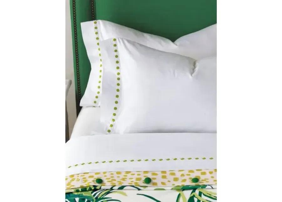 Tivoli Sheet Set - White/Lime - Green, 300 Thread Count, Egyptian Cotton Sateen, Soft and Luxurious