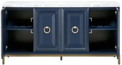 Tessa Marble Top Sideboard - Navy - Blue