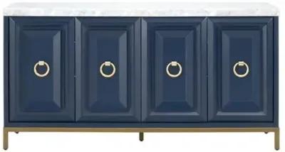 Tessa Marble Top Sideboard - Navy - Blue