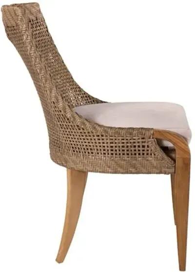 Edgewood Outdoor Dining Side Chair - Natural Sunbrella - Lane Venture - White