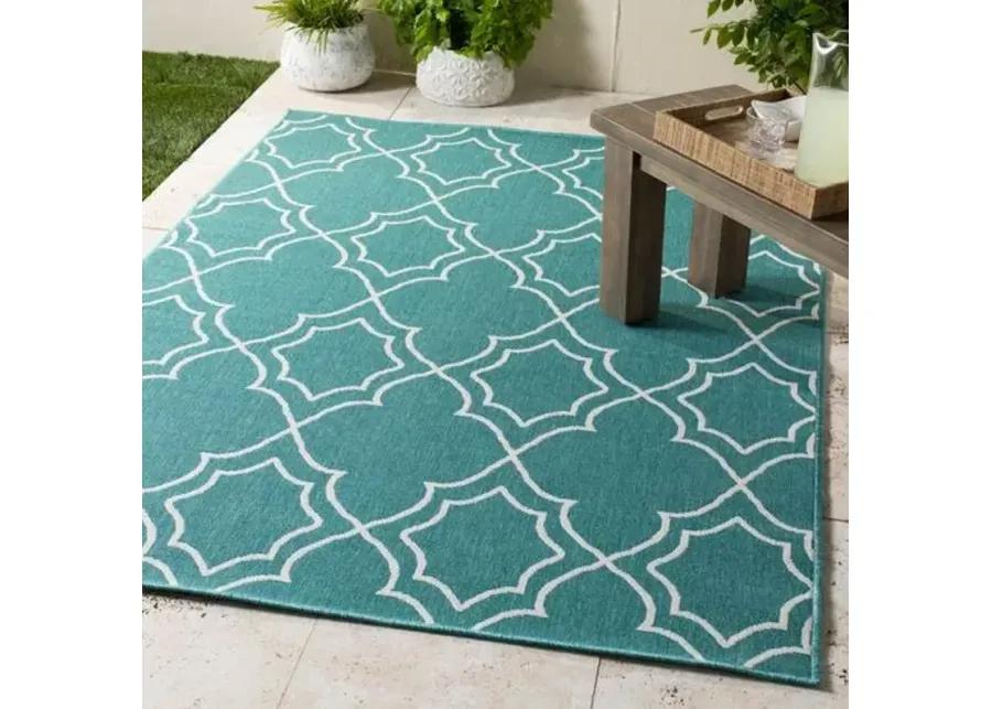 Sita Outdoor Rug - Teal/White - Green - Green