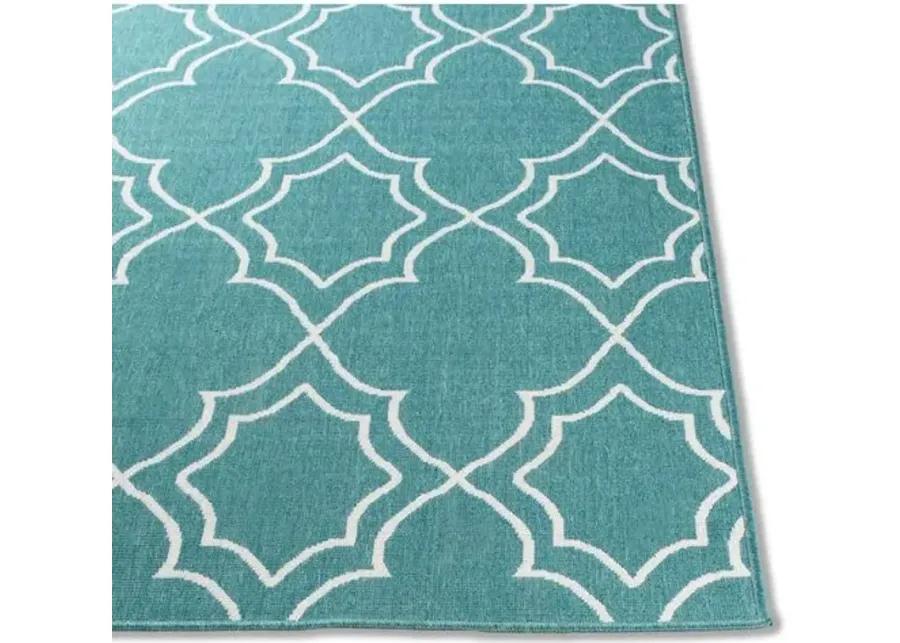 Sita Outdoor Rug - Teal/White - Green - Green