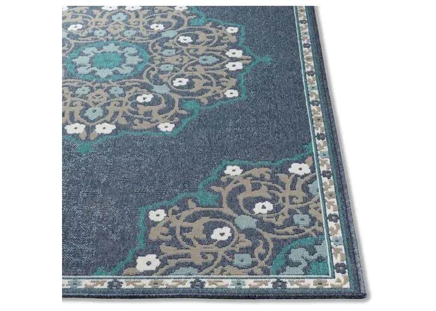 Wilson Outdoor Rug - Aqua/Taupe - Blue - Blue